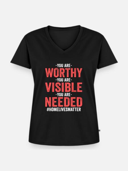 Homeless Awareness - Frauen Premium Bio T-Shirt mit V-Ausschnitt - Schwarz