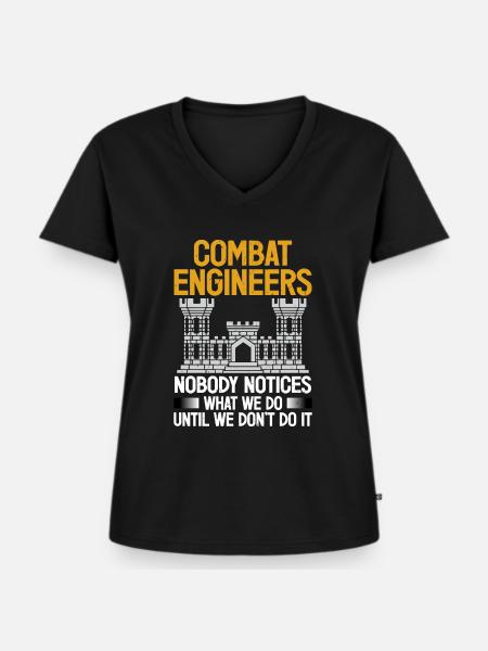 Combat Engineer - Frauen Premium Bio T-Shirt mit V-Ausschnitt - Schwarz