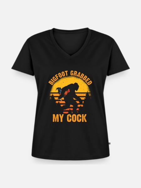 Chicken Rooster - Frauen Premium Bio T-Shirt mit V-Ausschnitt - Schwarz