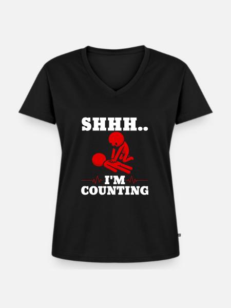 CPR Instructor - Frauen Premium Bio T-Shirt mit V-Ausschnitt - Schwarz