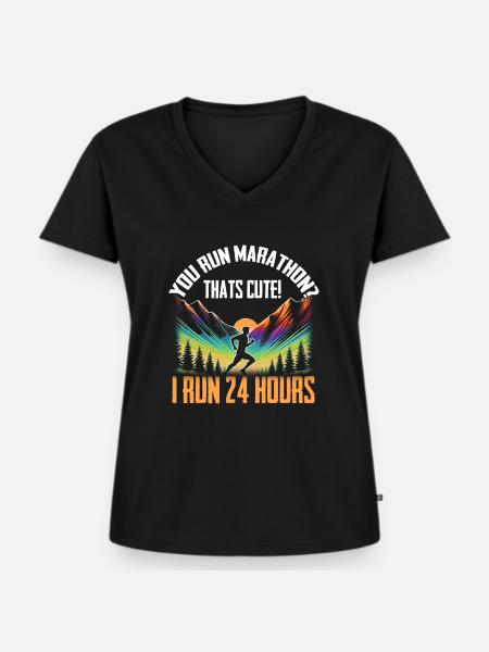 Ultra running - Frauen Premium Bio T-Shirt mit V-Ausschnitt - Schwarz