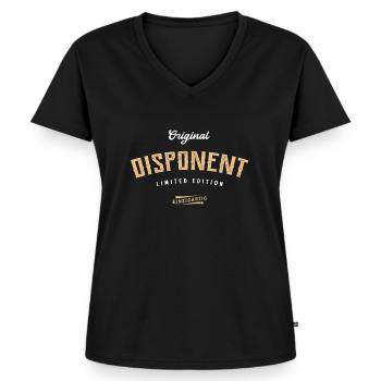 Disponent Limited Edition - Frauen Premium Bio T-Shirt mit V-Ausschnitt - Schwarz - Vorne - AI Model Female 172 light (172cm)