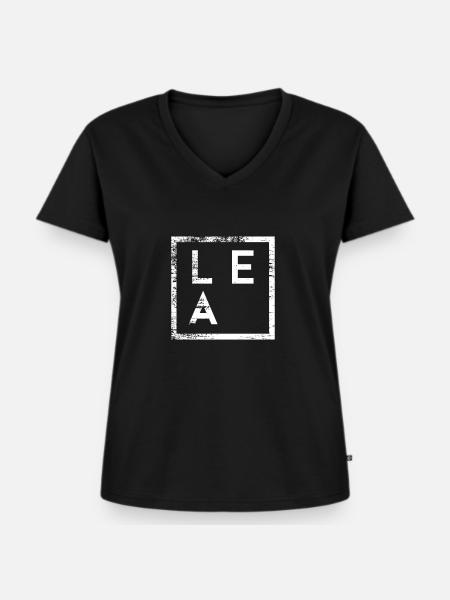 Lea Minimalismus - Frauen Premium Bio T-Shirt mit V-Ausschnitt - Schwarz