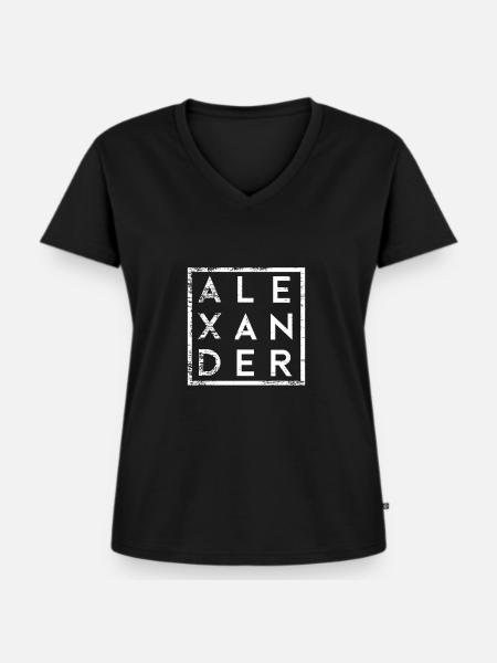 Alexander Minimalismus - Frauen Premium Bio T-Shirt mit V-Ausschnitt - Schwarz