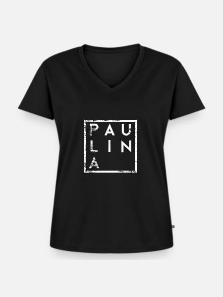 Paulina Minimalismus - Frauen Premium Bio T-Shirt mit V-Ausschnitt - Schwarz