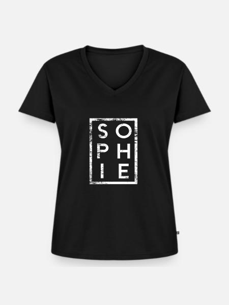 Sophie Minimalismus - Frauen Premium Bio T-Shirt mit V-Ausschnitt - Schwarz