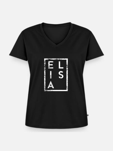 Elisa Minimalismus - Frauen Premium Bio T-Shirt mit V-Ausschnitt - Schwarz