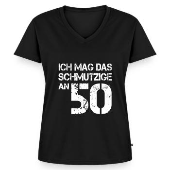 50. Geburtstag Geburtstagsgeschenk 50 Jahre - Frauen Premium Bio T-Shirt mit V-Ausschnitt - Schwarz - Vorne - AI Model Female 172 light (172cm)