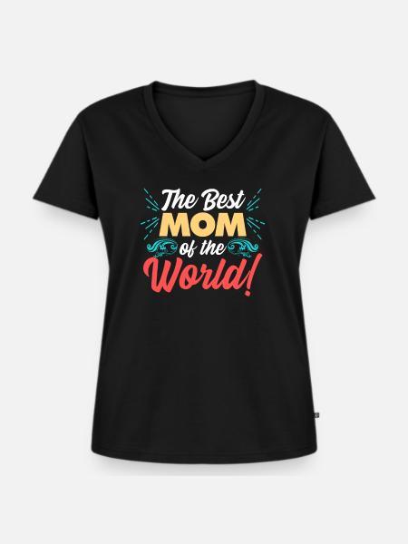 Beste Mutter - Frauen Premium Bio T-Shirt mit V-Ausschnitt - Schwarz