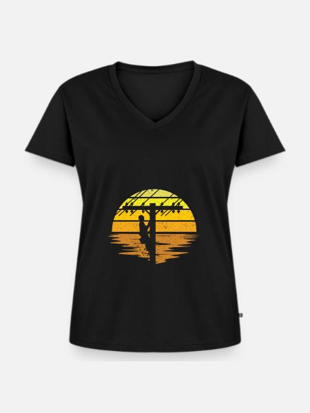 Retro Elektroinstallateur - Leitungsmonteur - Frauen Premium Bio T-Shirt mit V-Ausschnitt - Schwarz
