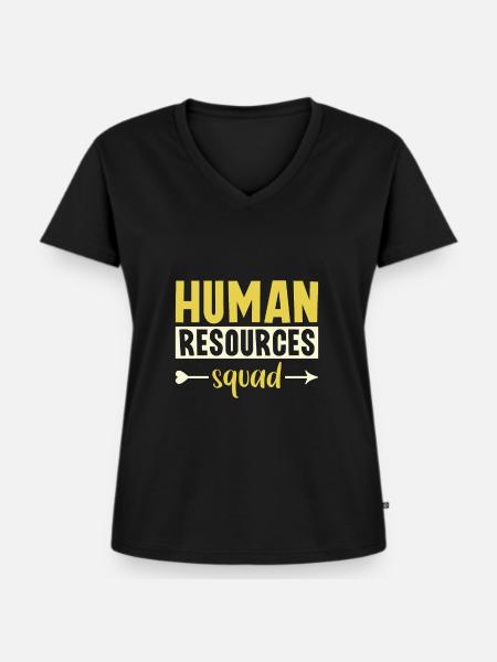 Human Resources Squad - HR Management - Frauen Premium Bio T-Shirt mit V-Ausschnitt - Schwarz