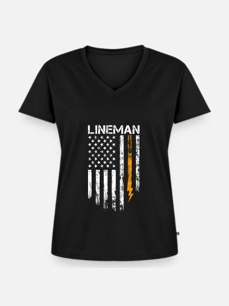 Retro Elektroinstallateur - Leitungsmonteur - Frauen Premium Bio T-Shirt mit V-Ausschnitt - Schwarz
