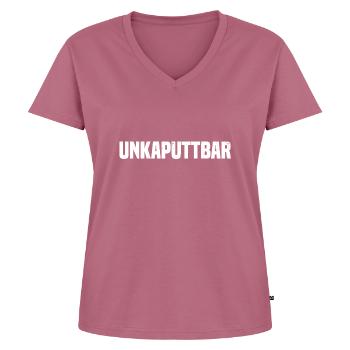 unkaputtbar - Frauen Premium Bio T-Shirt mit V-Ausschnitt - Mauve - Vorne - AI Model Female 172 dark (172cm)