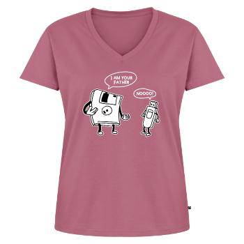 Technologie de l’information Usb Disk Lustig - T-shirt encolure en V Premium bio Femme - mauve - Devant - AI Model Female 172 dark (172cm)