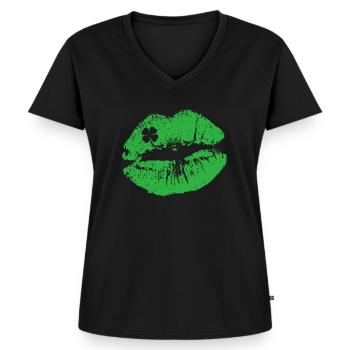 St. Patrick's Day - Women's Premium Organic V-neck T-shirt - black - Front - AI Model Female 172 light (172cm)