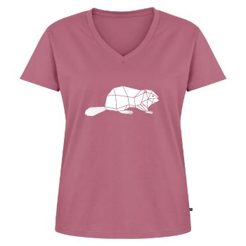 Biber - T-shirt encolure en V Premium bio Femme - mauve - Devant - AI Model Female 172 dark (172cm)
