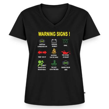 Kontrollleuchten Auto - Frauen Premium Bio T-Shirt mit V-Ausschnitt - Schwarz - Vorne - AI Model Female 172 light (172cm)