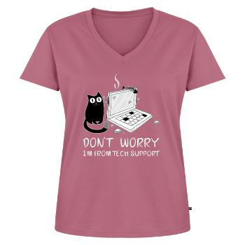 Support technique drôle - T-shirt encolure en V Premium bio Femme - mauve - Devant - AI Model Female 172 dark (172cm)