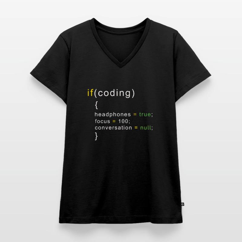 Coder coding Women's Premium Organic V-neck T-shirt