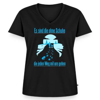 Hund Spazieren gehen Schöner Spruch Hundetrainer - Frauen Premium Bio T-Shirt mit V-Ausschnitt - Schwarz - Vorne - AI Model Female 172 light (172cm)