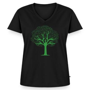 Binary Tree... Programmierer & Nerd - Frauen Premium Bio T-Shirt mit V-Ausschnitt - Schwarz - Vorne - AI Model Female 172 light (172cm)