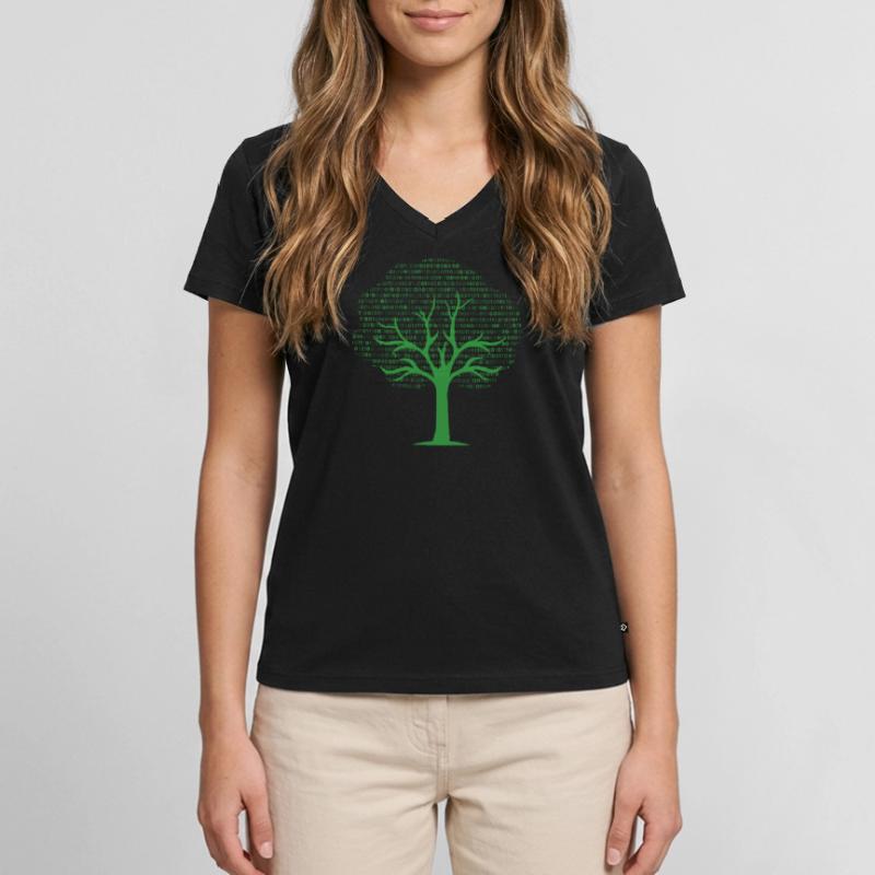 Binary Tree... Programmeurs & Nerd T-shirt encolure en V Premium bio Femme