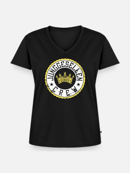 junggesellen crew - Frauen Premium Bio T-Shirt mit V-Ausschnitt - Schwarz
