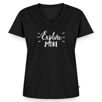 Travel Travel Explore Travel Traveler - Women's Premium Organic V-neck T-shirt - black - Front - AI Model Female 172 light (172cm)