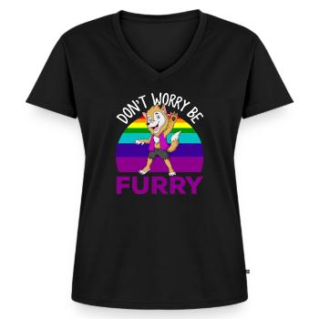 Furry, Furry furry animals, dog, - Women's Premium Organic V-neck T-shirt - black - Front - AI Model Female 172 light (172cm)