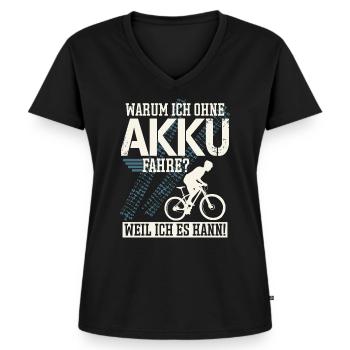 MTB Mountainbike Mountainbiker Spruch - Frauen Premium Bio T-Shirt mit V-Ausschnitt - Schwarz - Vorne - AI Model Female 172 light (172cm)