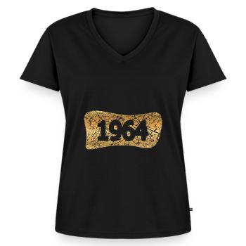 Witzig 1964 - T-shirt encolure en V Premium bio Femme - noir - Devant - AI Model Female 172 light (172cm)