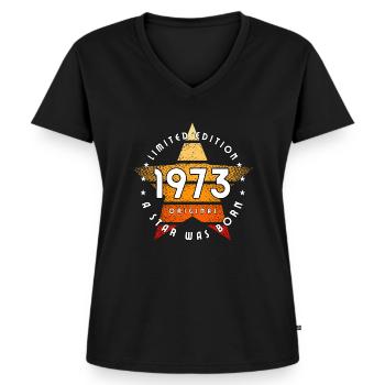 A Star was born 1973 limited edition original - Women's Premium Organic V-neck T-shirt - black - Front - AI Model Female 172 light (172cm)