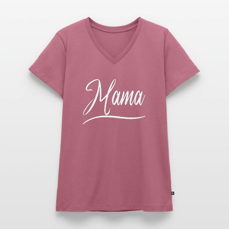 Mama Motiv | Muttertags- oder Geburtstagsgeschenk Frauen Premium Bio T-Shirt mit V-Ausschnitt