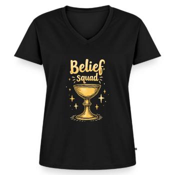 Cadres spirituels - T-shirt encolure en V Premium bio Femme - noir - Devant - AI Model Female 172 light (172cm)