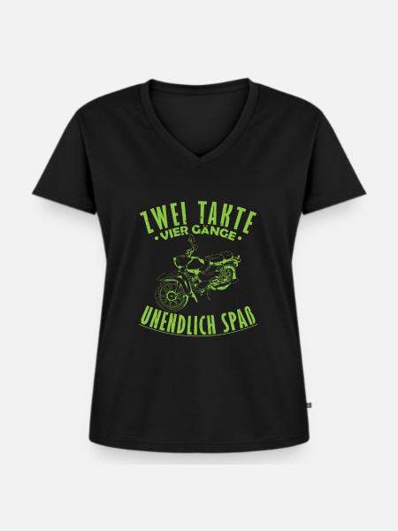 Moped DDR Geschenk - Frauen Premium Bio T-Shirt mit V-Ausschnitt - Schwarz