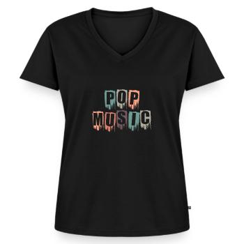 Musique Pop R’n’B Chanteurs Stars Rap - T-shirt encolure en V Premium bio Femme - noir - Devant - AI Model Female 172 light (172cm)