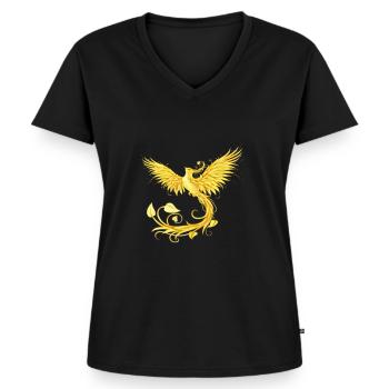 Phoenix - Women's Premium Organic V-neck T-shirt - black - Front - AI Model Female 172 light (172cm)