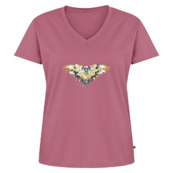 Falke - Frauen Premium Bio T-Shirt mit V-Ausschnitt - Mauve - Vorne - AI Model Female 172 dark (172cm)