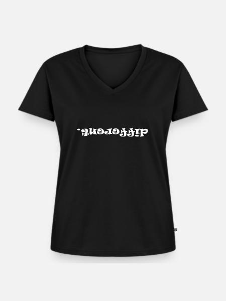 be different - Frauen Premium Bio T-Shirt mit V-Ausschnitt - Schwarz