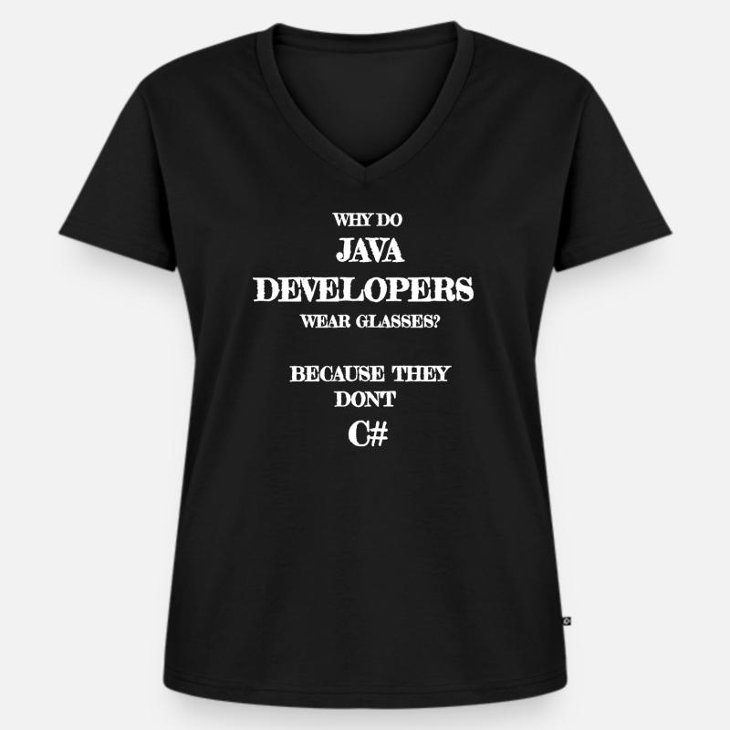 java developers joke developer joke developer - Women's Premium Organic V-neck T-shirt - black