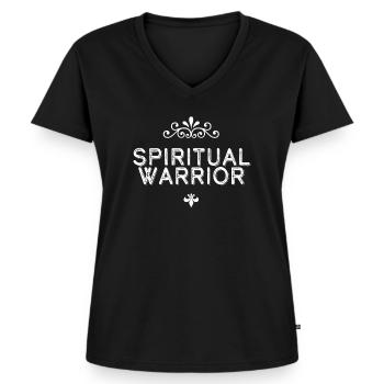 Spiritual Fighter Spiritual World Spiriutality - Women's Premium Organic V-neck T-shirt - black - Front - AI Model Female 172 light (172cm)