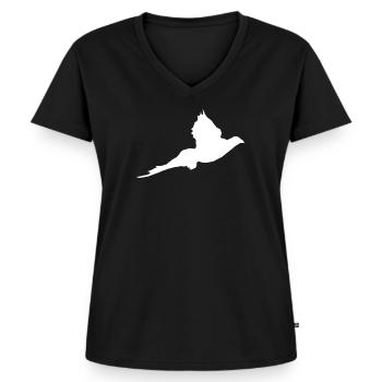 T-shirt "faisan" personnalisable avec votre texte - T-shirt encolure en V Premium bio Femme - noir - Devant - AI Model Female 172 light (172cm)