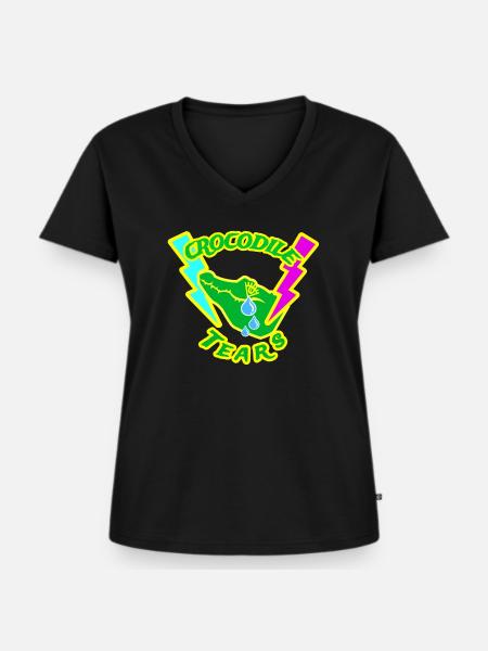 Crocodile Tears - Frauen Premium Bio T-Shirt mit V-Ausschnitt - Schwarz