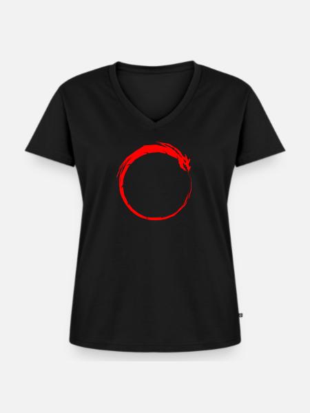 Ouroboros Symbol - Frauen Premium Bio T-Shirt mit V-Ausschnitt - Schwarz