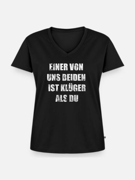 Lustiger Spruch - Frauen Premium Bio T-Shirt mit V-Ausschnitt - Schwarz
