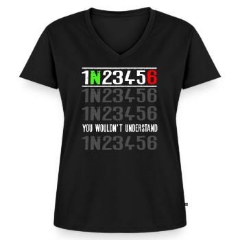 Code-Glyphen, die du nicht verstehen würdest - Frauen Premium Bio T-Shirt mit V-Ausschnitt - Schwarz - Vorne - AI Model Female 172 light (172cm)