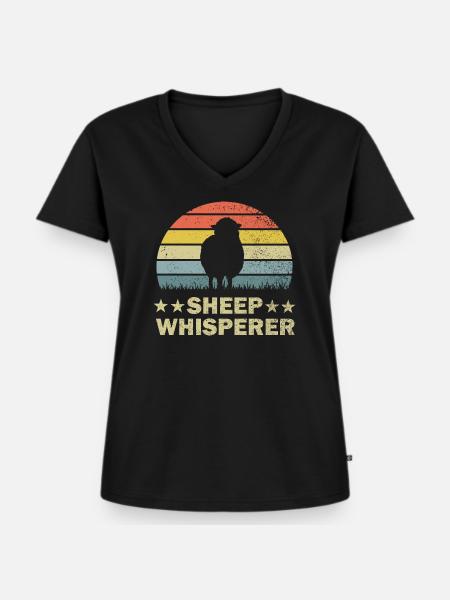 Schaf Schafe - Frauen Premium Bio T-Shirt mit V-Ausschnitt - Schwarz