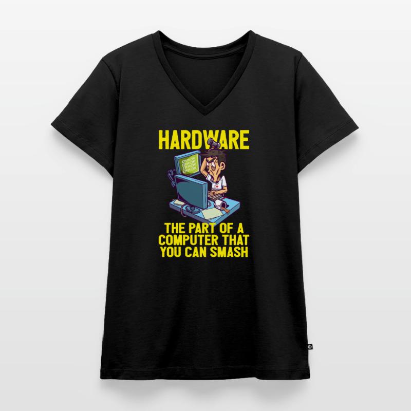 Débogage matériel PC Smash IT Coder Informatics T-shirt encolure en V Premium bio Femme