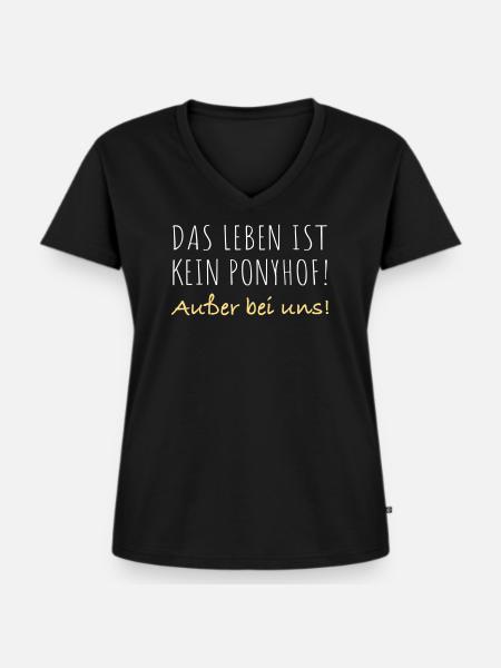 Das leben ist kein Ponyhof - Frauen Premium Bio T-Shirt mit V-Ausschnitt - Schwarz