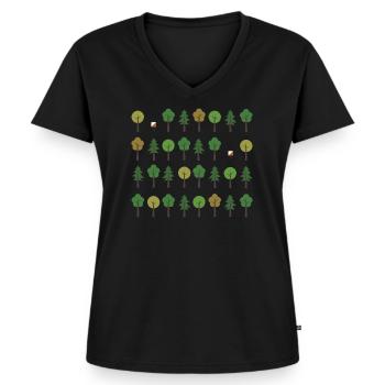 Orientierungslauf [01.2] [orienteering] [PX] - Frauen Premium Bio T-Shirt mit V-Ausschnitt - Schwarz - Vorne - AI Model Female 172 light (172cm)